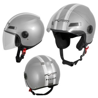 Каска за скутер A-PRO Fever Silver