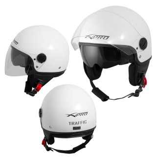 Каска за скутер A-Pro Traffic White