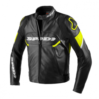 Кожено мото яке Spidi Ignite Black-Fluo Yellow