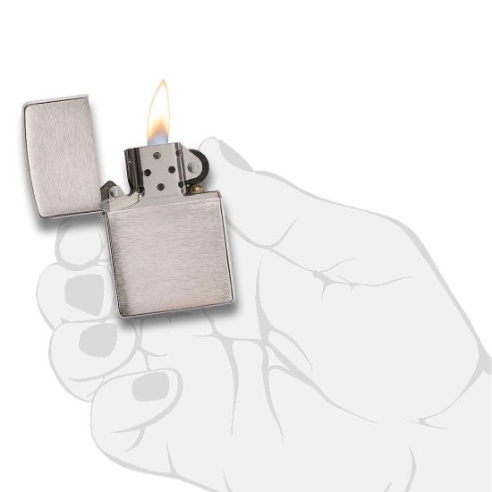 Запалка Zippo 200 Plain Brushed Chrome