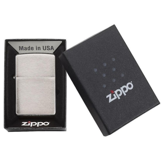 Запалка Zippo 200 Plain Brushed Chrome
