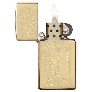 Запалка Zippo 1652B Venetian Polished Brass, Slim Запалка Zippo 1652B Venetian Polished Brass, Slim