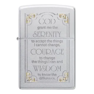 Запалка Zippo Serenity Prayer, Satin Chrome