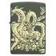 Запалка Zippo - Dragon Design Green Matte Laser 360°