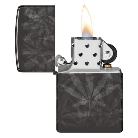 Запалка Zippo - Cannabis Design High Polish Black