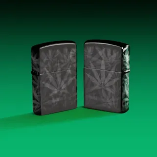 Запалка Zippo - Cannabis Design High Polish Black Запалка Zippo - Cannabis Design High Polish Black