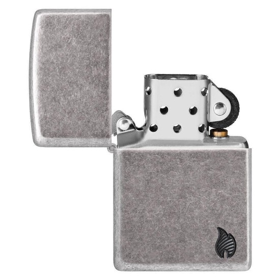 Запалка Zippo - Armor® Antique Silver Flame Design