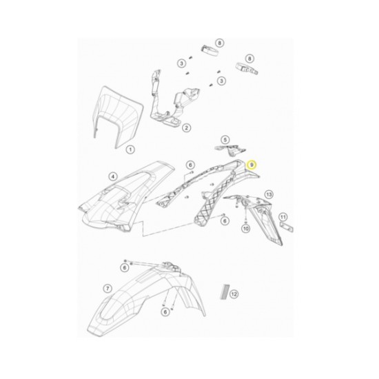 Подкалник OEM Husqvarna FE250-501 17-19, TE250-300 18-19  - Husqvarna