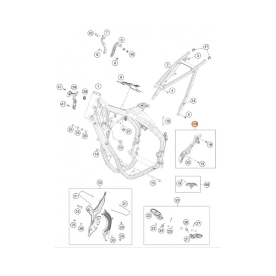 Предпазител за преден зъбак OEM KTM EXC-F250-350 17-23, SX-F250-350 16-22; Husqvarna FE250-350 17-23, FC250-350 16-18; Gas Gas  - KTM