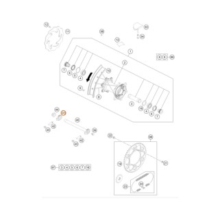 Обтегач верига 1бр. десен OEM KTM EXC 00-23; Husqvarna FE/TE 14-23 - KTM