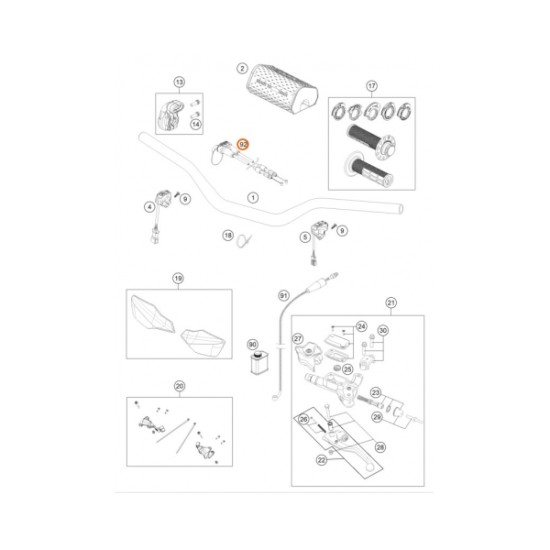 Жило газ OEM KTM 125-300SX 23-26, EXC 24-26; Husqvarna TC 23-26 - KTM