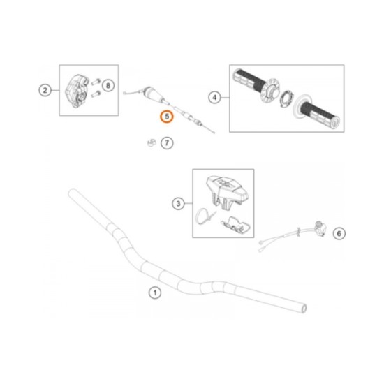 Жило газ OEM KTM 85SX 21-26; Husqvarna TC85 21-26; Gas Gas MC85 21-26 - KTM