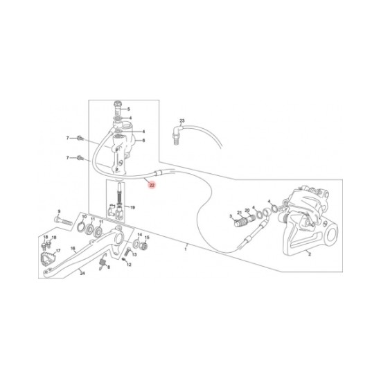 Маркуч задна спирачка OEM Sherco SE/SEF 14-26 - Sherco