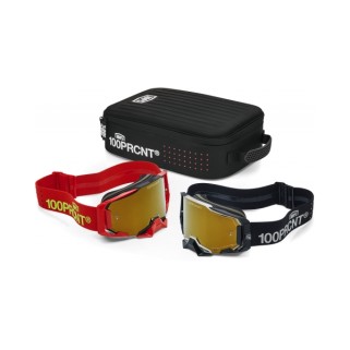 Мотокрос очила Armega Dual Racer Pro Pack Black/Red - True Gold Mirror - 100%
