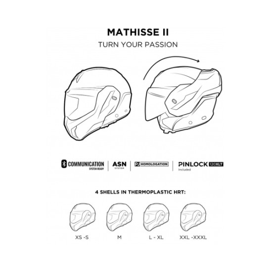 Модуларна каска Airoh Mathisse II Genius Blue Matt Модуларна каска Airoh Mathisse II Genius Blue Matt