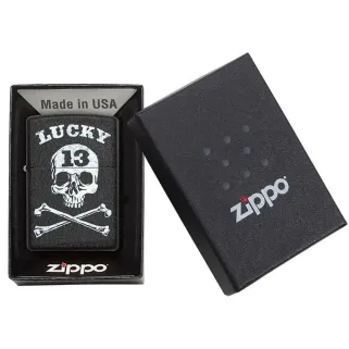 Запалка Zippo - Black Crackle™ Lucky 13 Design Запалка Zippo - Black Crackle™ Lucky 13 Design