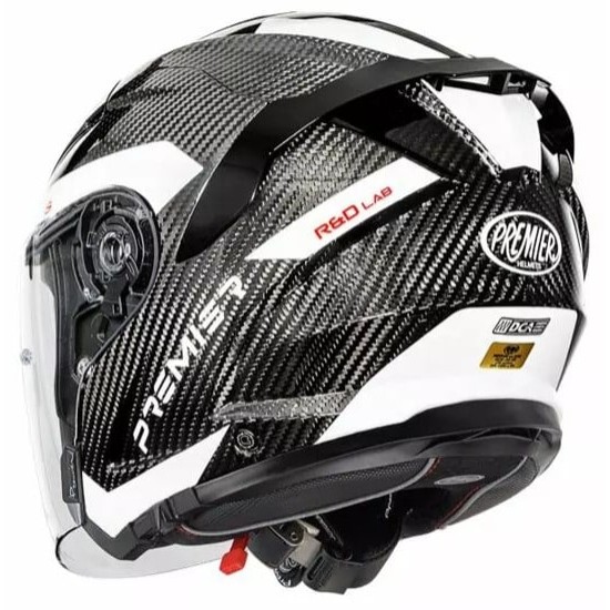 Скутерова каска Premier JT5 Carbon MA 8 BLACK/WHITE