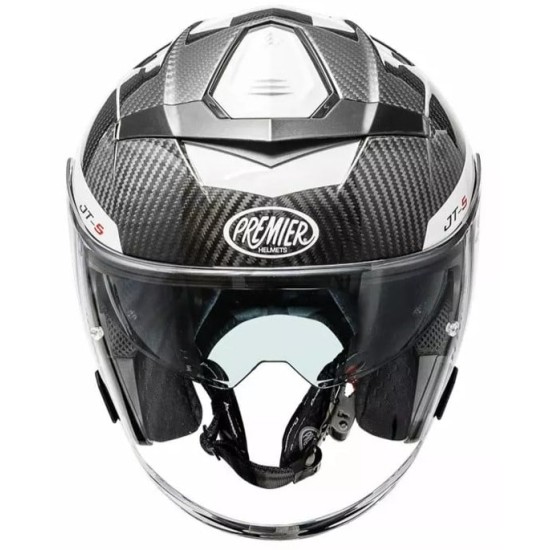 Скутерова каска Premier JT5 Carbon MA 8 BLACK/WHITE