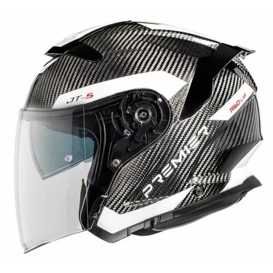 Скутерова каска Premier JT5 Carbon MA 8 BLACK/WHITE