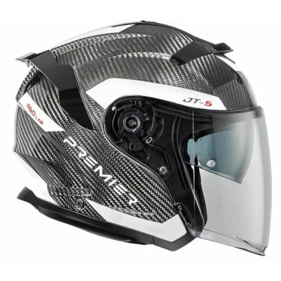 Скутерова каска Premier JT5 Carbon MA 8 BLACK/WHITE