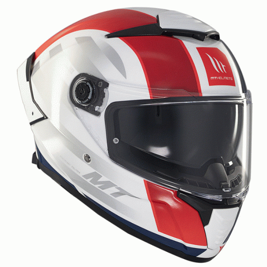 Каска MT THUNDER 4 SV TREADS C7 GLOSS WHITE/BLUE/RED