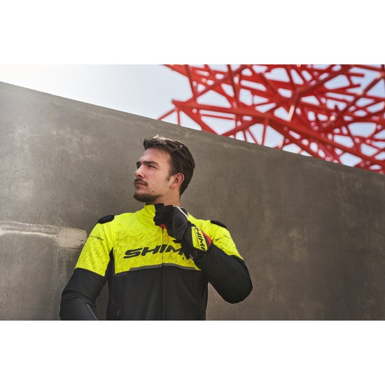 Текстилно  мото  яке SHIMA DRIFT  BLACK/YELLOW FLUO