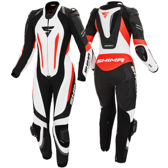 Дамски кожен екип SHIMA MIURA RS WHITE/FLUO