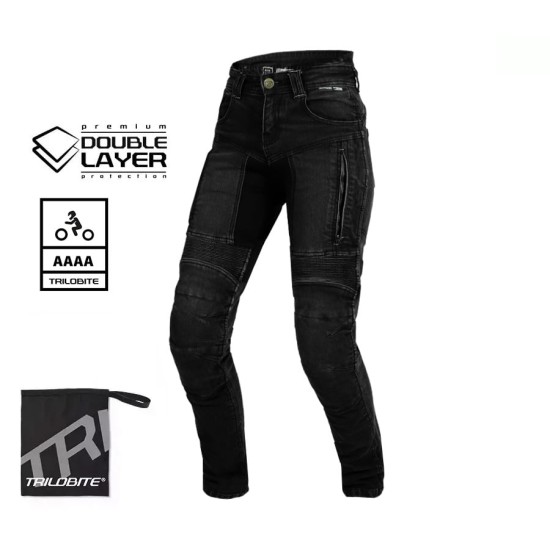Дамски мото дънки TRILOBITE PARADO DOUBLELAYER SLIM FIT BLACK AAA(A) LEVEL 2 Дамски мото дънки TRILOBITE PARADO DOUBLELAYER SLIM FIT BLACK AAA(A) LEVEL 2