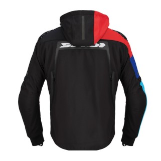 Текстилно мото яке SPIDI HOODIE WARRIOR H2OUT BLACK/RED/SKY BLUE