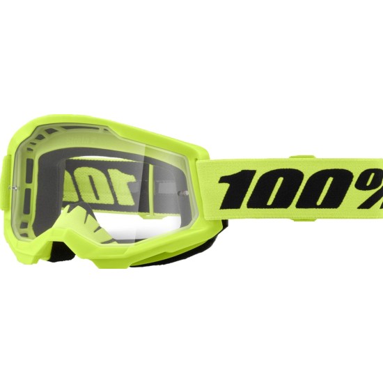 Мотокрос очила 100% Strata 2 Neon Yellow Clear - Прозрачна леща
