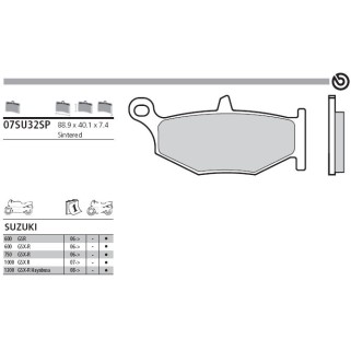 Накладки BREMBO 07SU32SP Накладки BREMBO 07SU32SP